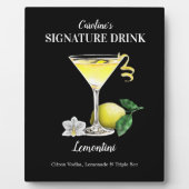 Lemontini Lemon Martini Custom Bar Sign Fotoplatte (Vorderseite)