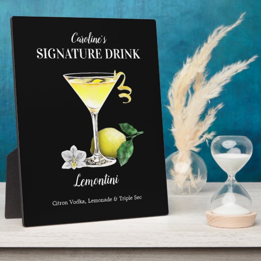 Lemontini Lemon Martini Custom Bar Sign Fotoplatte (Seite)