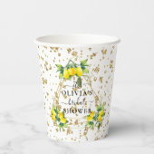 Lemony Elegant Gold Geometric Brautparty Paper Pappbecher (Rückseite)