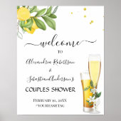 Lemony Greenery Couples Wedding Welcome Sign Poster (Vorne)