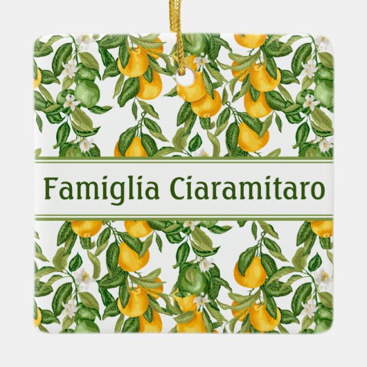 Lemony Italian Lemons Keramikornament (Vorderseite)