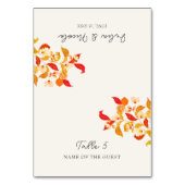 Lemony Love Citrus Foliage Wedding Place Card Tischnummer (Vorderseite)