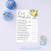 Lemony Over oder Under Brautparty-Spielkarte Flyer (Einzeln)