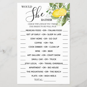 Lemony wollte sie lieber Duschspielkarte Flyer