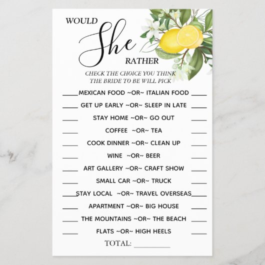 Lemony wollte sie lieber Duschspielkarte Flyer (Vorne)