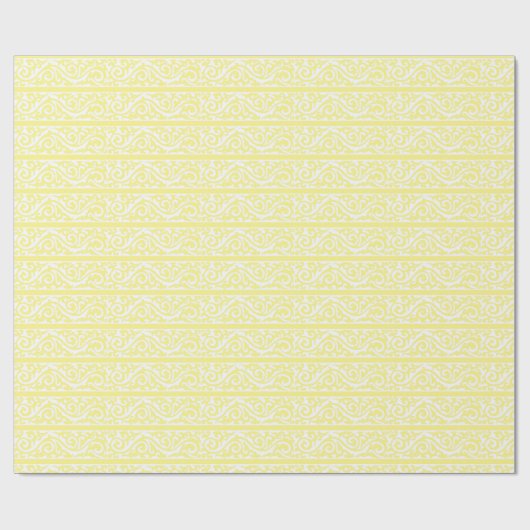 Lemony Yellow Wirbel Patternpapier Geschenkpapier (Flach)