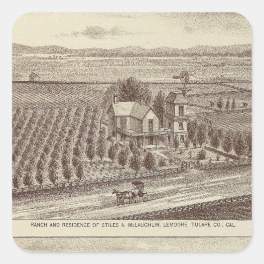 Lemoore, Armona ranches Quadratischer Aufkleber (Vorderseite)