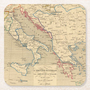 L'Empire Osmane, La Grece und l'Italie Rechteckiger Pappuntersetzer