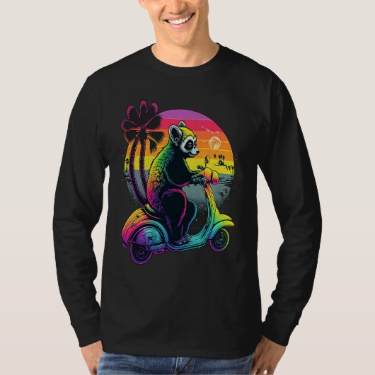Lemur auf Motorroller T-Shirt (Vorderseite)