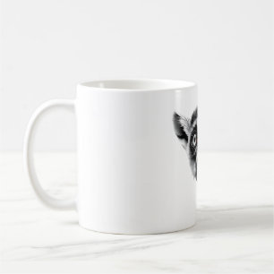 Lemur Catta Head Schwarz-weiß T - Shirt Kaffeetasse