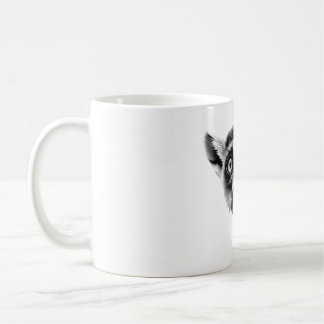 Lemur Catta Head Schwarz-weiß T - Shirt Kaffeetasse