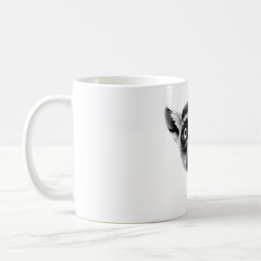 Lemur Catta Head Schwarz-weiß T - Shirt Kaffeetasse (Links)