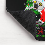 Lemur Christmas Lights Santa Costume Ugly Xmas Swe Mousepad (Ecke)