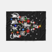 Lemur Christmas Tree Santa Hat Xmas Holiday Costum Fleecedecke (Vorderseite (Horizontal))