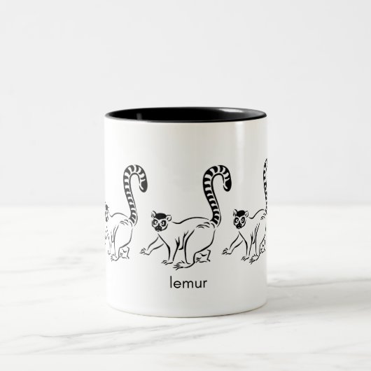 Lemur Coffee Cup Zweifarbige Tasse (Mittel)