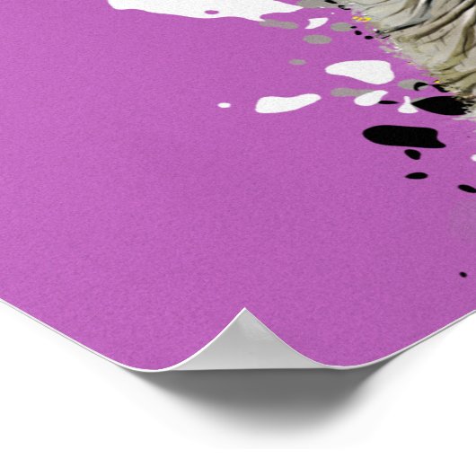 Lemur Comic Art singen Poster (Ecke)