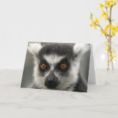 Lemur Face Grußkarte Karte (Gelbe Blume)