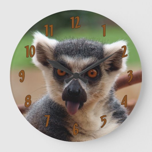 Lemur Große Wanduhr (Vorderseite)