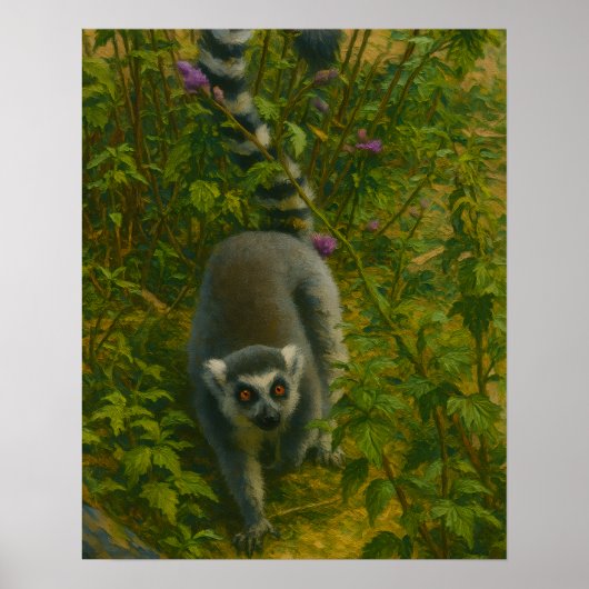 Lemur in Bloom - Umrandung-Explorer Poster (Vorne)