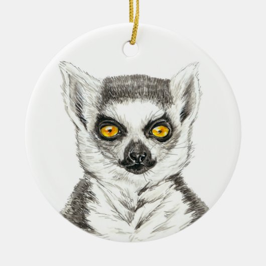 Lemur Keramik Ornament (Vorne)
