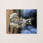 Lemur, (Lemur catta), Mutter und Puzzle (Horizontal)