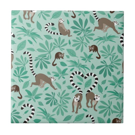 Lemur love mint leaves fliese (Vorderseite)