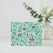 Lemur love mint leaves postkarte (Stehend Vorderseite)