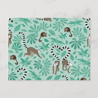 Lemur love mint leaves postkarte