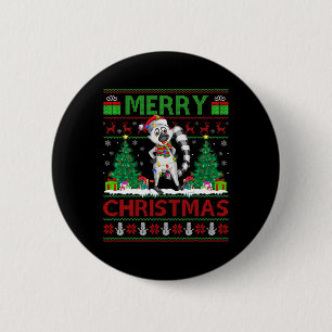 Lemur Lover Xmas Tree Lights Ugly Santa Lemur Chri Button