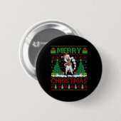 Lemur Lover Xmas Tree Lights Ugly Santa Lemur Chri Button (Vorne & Hinten)