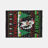 Lemur Lover Xmas Tree Lights Ugly Santa Lemur Chri Fleecedecke (Vorderseite (Horizontal))
