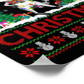 Lemur Lover Xmas Tree Lights Ugly Santa Lemur Chri Poster (Ecke)