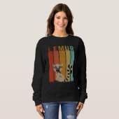 Lemur Männer Frauen Kid Niedlich Lemur Retro Sweatshirt (Vorne ganz)
