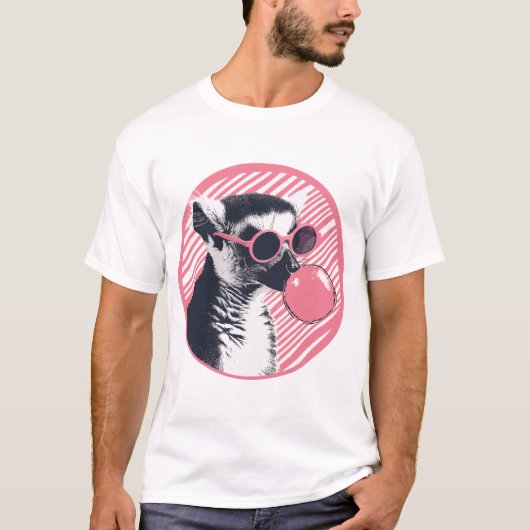 Lemur mit Sonnenbrille und Kaugummi T-Shirt (Vorderseite)
