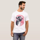 Lemur mit Sonnenbrille und Kaugummi T-Shirt (Vorne ganz)