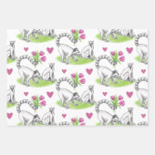 Lemur mit Tulips Romantische Liebe Funny French Pu Geschenkpapier Set (Vorderseite)
