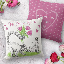 Lemur mit Tulips Romantische Liebe Funny Quote Nam Kissen