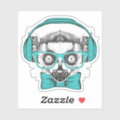 Lemur | Music Lover Aufkleber (Blatt)