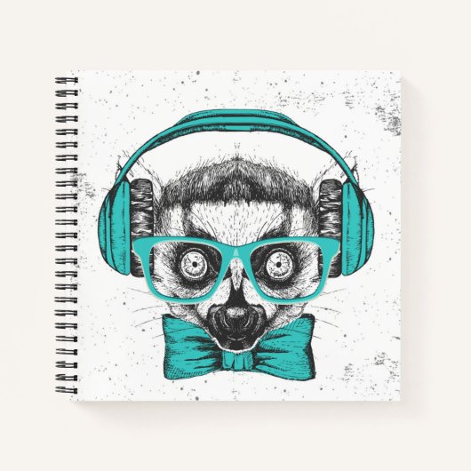 Lemur | Music Lover Notizblock (Vorderseite)