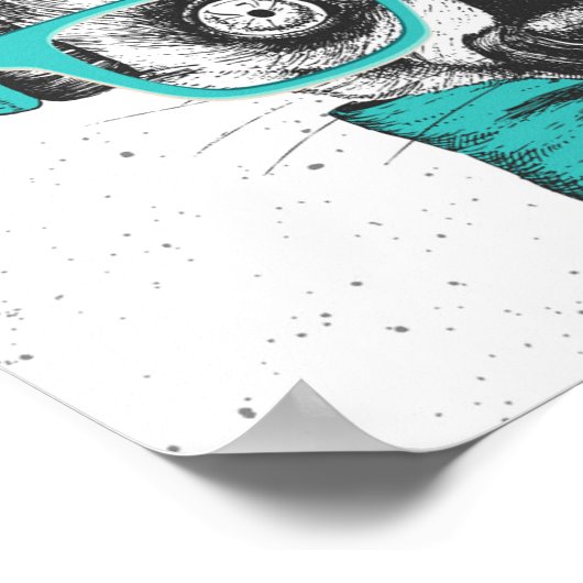 Lemur | Music Lover Poster (Ecke)