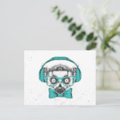 Lemur | Music Lover Postkarte (Stehend Vorderseite)