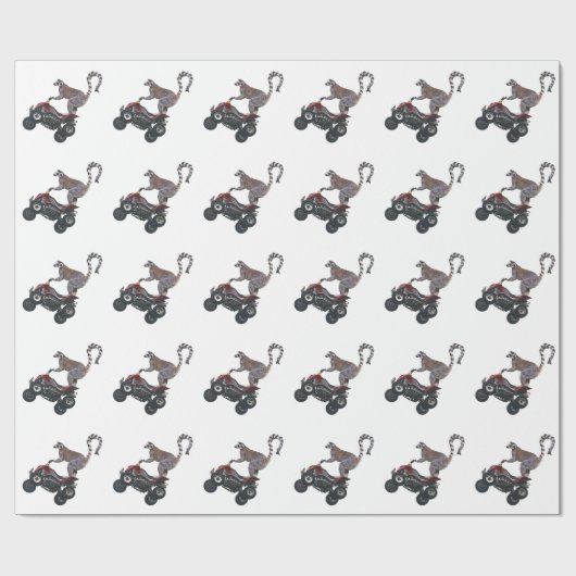 Lemur-Packpapier springen (wählen Sie Farbe) Geschenkpapier (Flach)