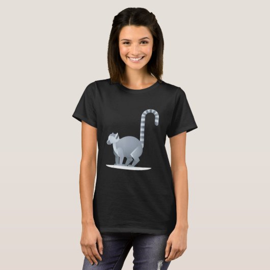 Lemur   Ring Tailed Cute Primate T-Shirt (Vorne ganz)