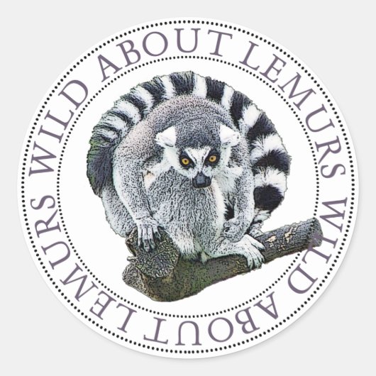 Lemur Runder Aufkleber (Vorderseite)