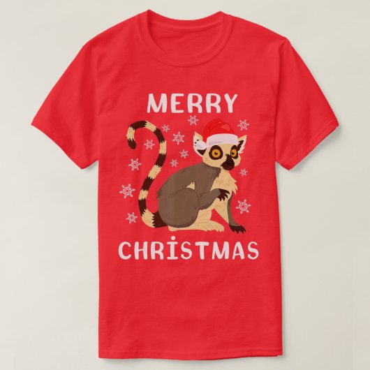 Lemur Santa Merry Christmas Lemur Lover Niedlich A T-Shirt (Design vorne)