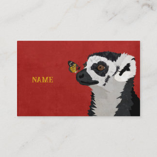 LEMUR & SCHMETTERLING GESCHÄFTSKARTE VISITENKARTE