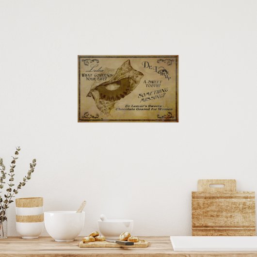 Lemur-Schokolade Poster (Küche)