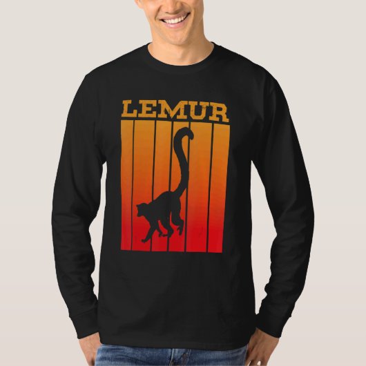 Lemur Shadow Silhouette At Sunset T-Shirt (Vorderseite)