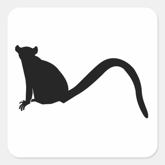 Lemur Silhouette Quadratischer Aufkleber (Vorderseite)