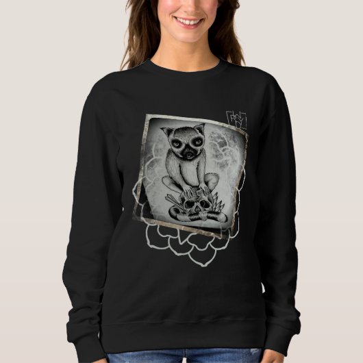 Lemur Skull with Yoga Flower  WRYD Actual Artwork Sweatshirt (Vorderseite)